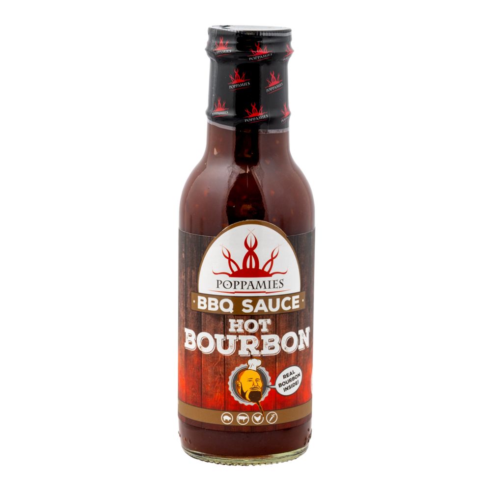 Poppamies BBQ Sauce Hot Bourbon grillikastike 410 g