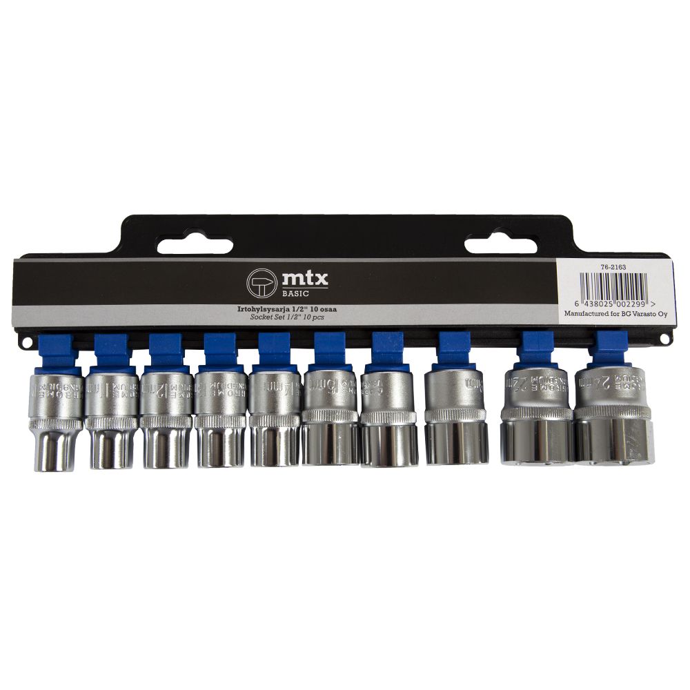 MTX Tools Basic bitshylssats 10–24 mm 1/2" 10 delar