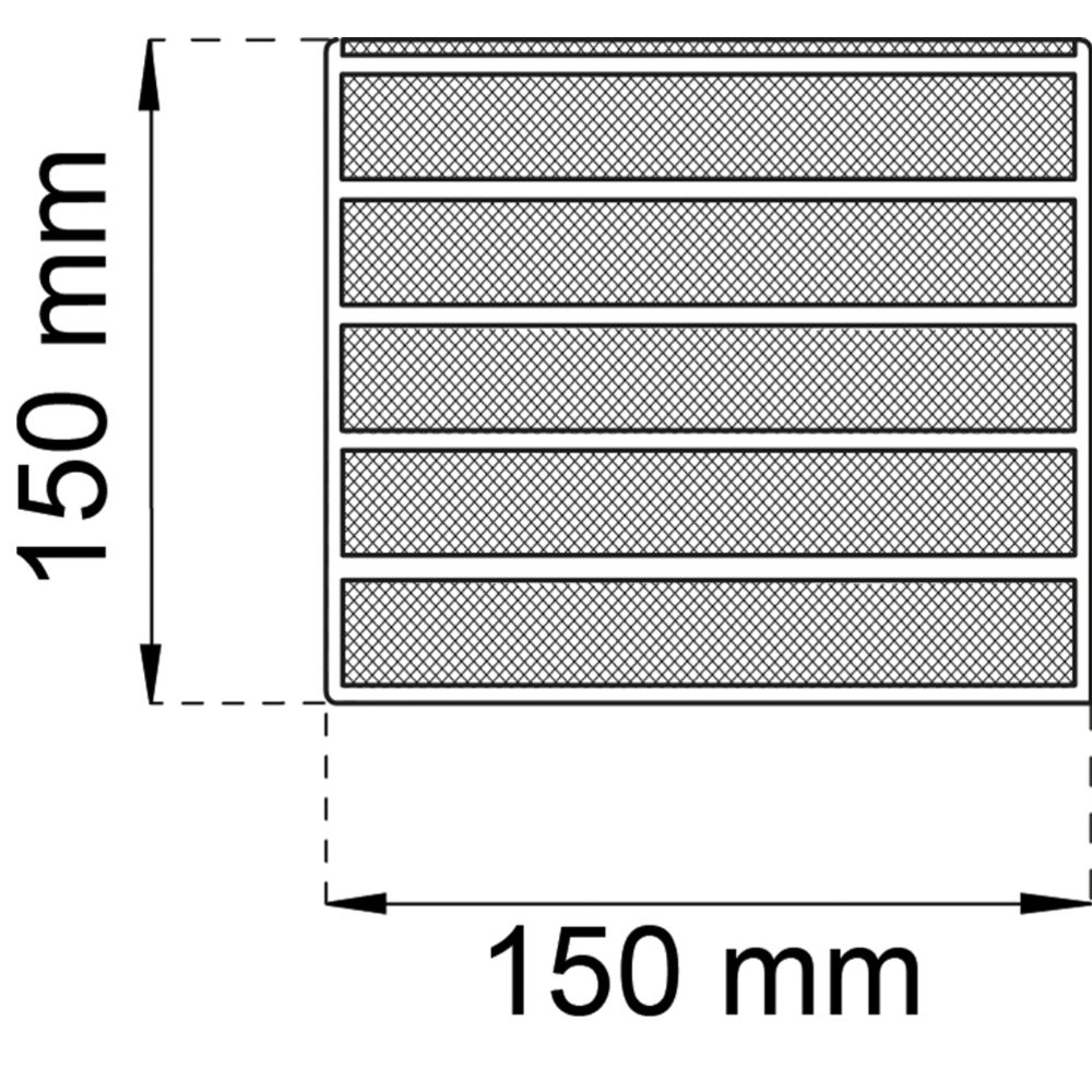Habo ventilgaller 117 150 x 150mm aluminium