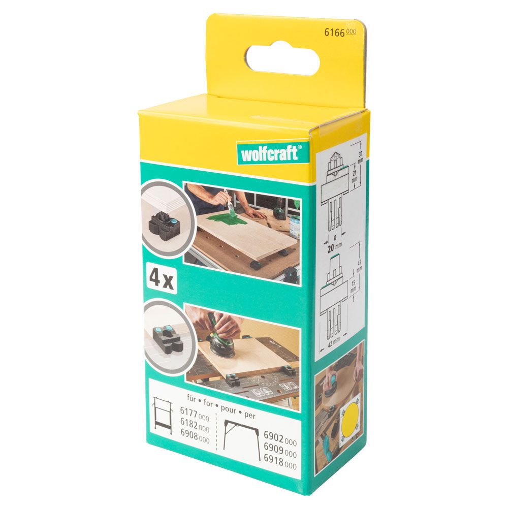 Wolfcraft® puristustapit maalauskärjillä työpöytiin 4 kpl