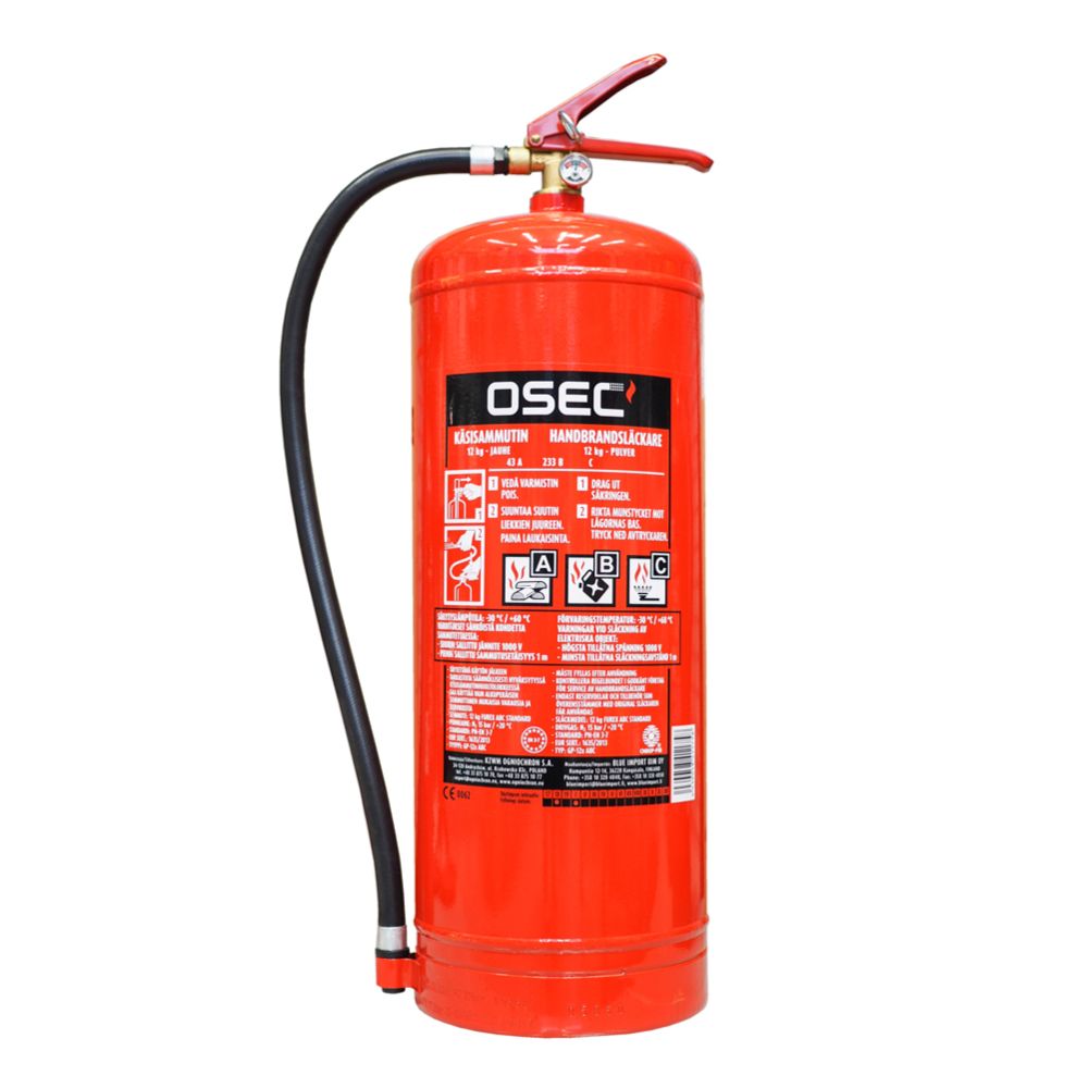 OSEC pulversläckare 12 kg 55A 233 B/C