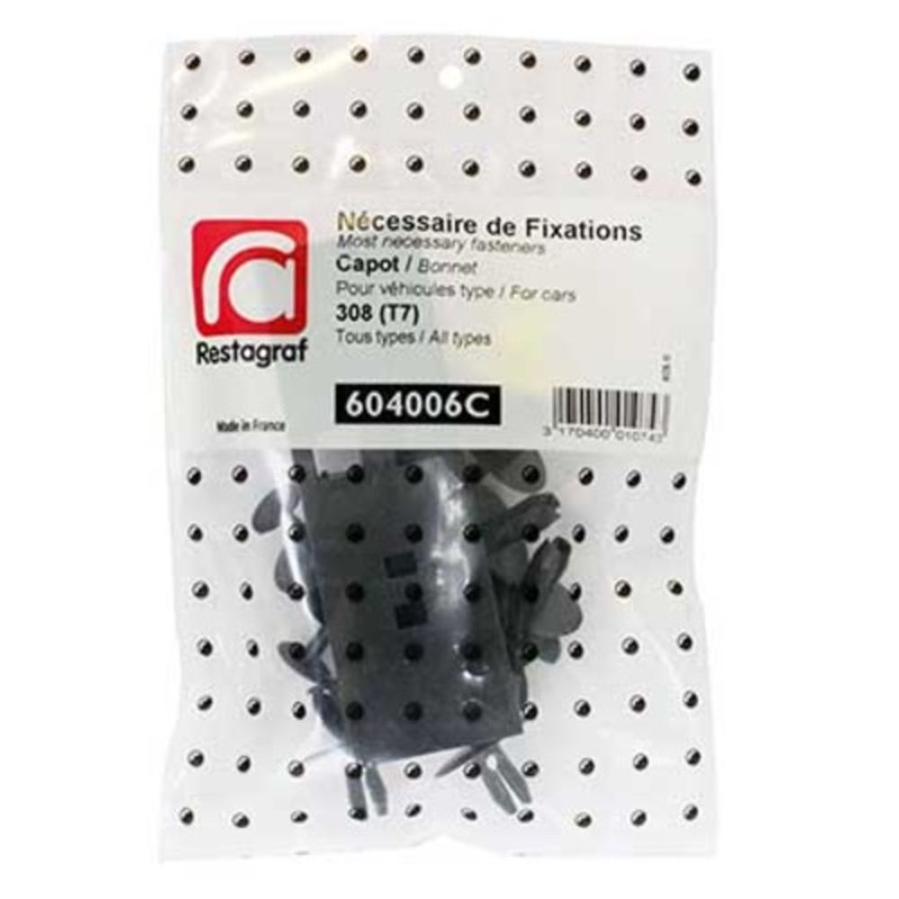 Kiinnikesarja Peugeot konepelti 604006C 14 osaa