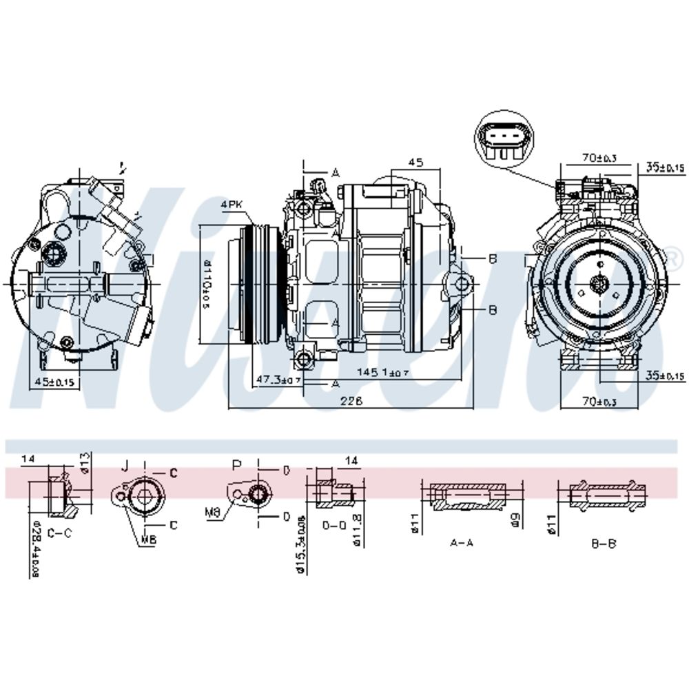 Ilmastointilaitteen kompressori 30-04003