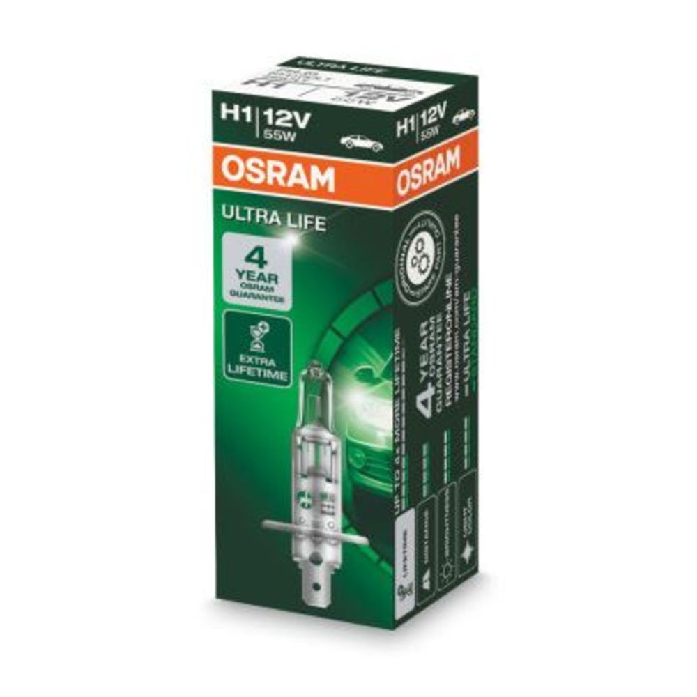 Osram UltraLife H1-polttimo 12V/55W 4v takuu