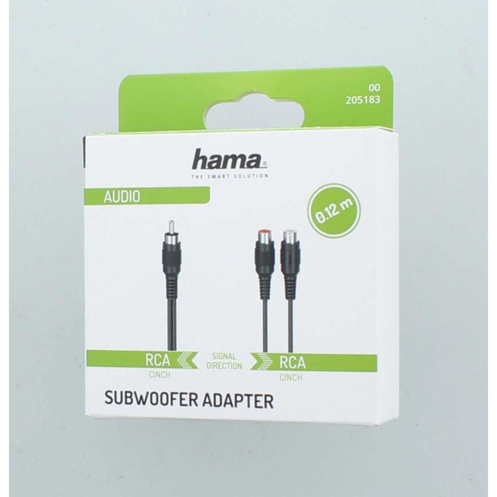 Hama audioadapter, RCA hane - 2 x RCA hona, 0,12 m