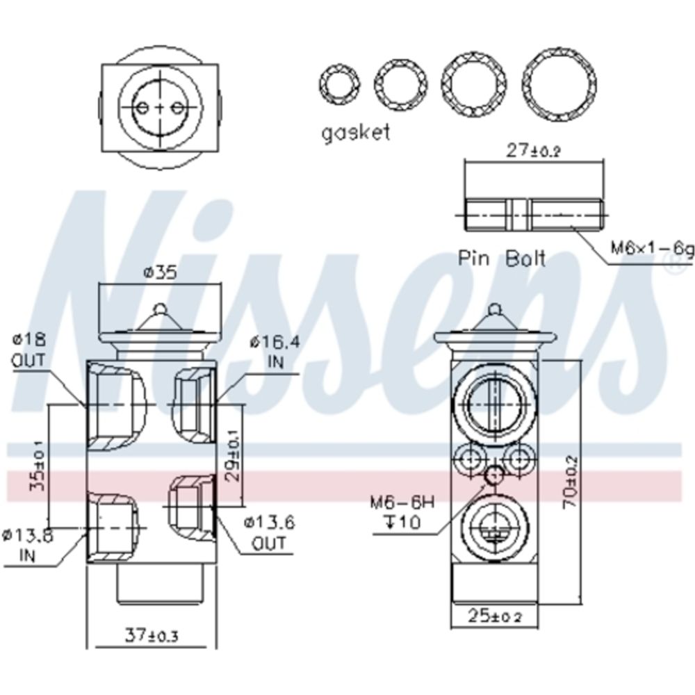 Ilmastointilaitteen paisuntaventtiili 12-00364