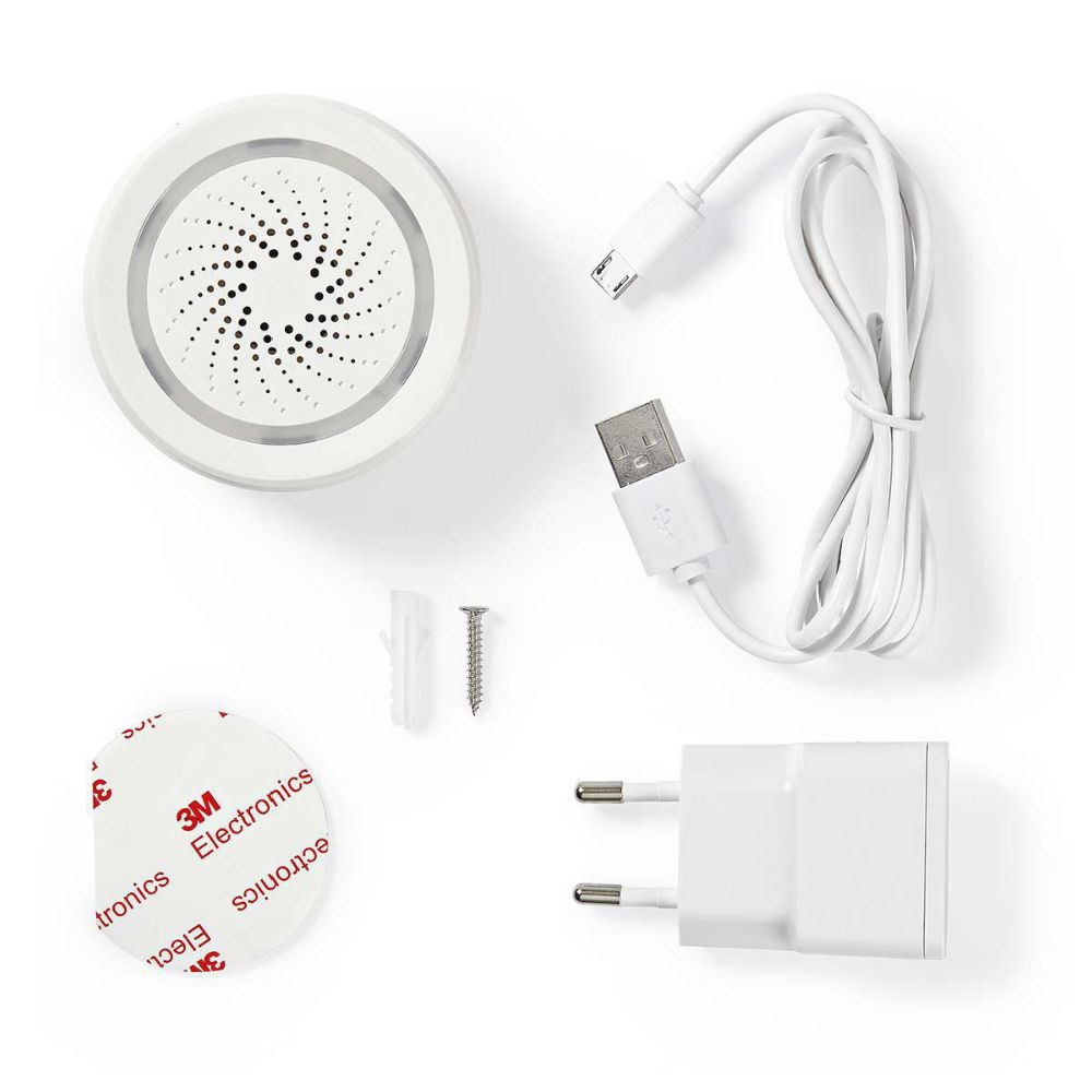 Nedis SmartLife WiFi siren 85 dB med larm eller dörrklocka