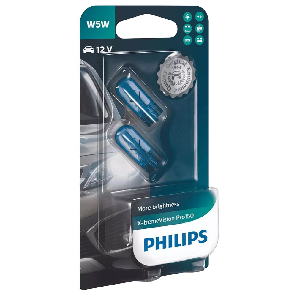 Philips X-tremeVision Pro150 glassockellampa 12 V 5 W W5W (T10) 2 st.