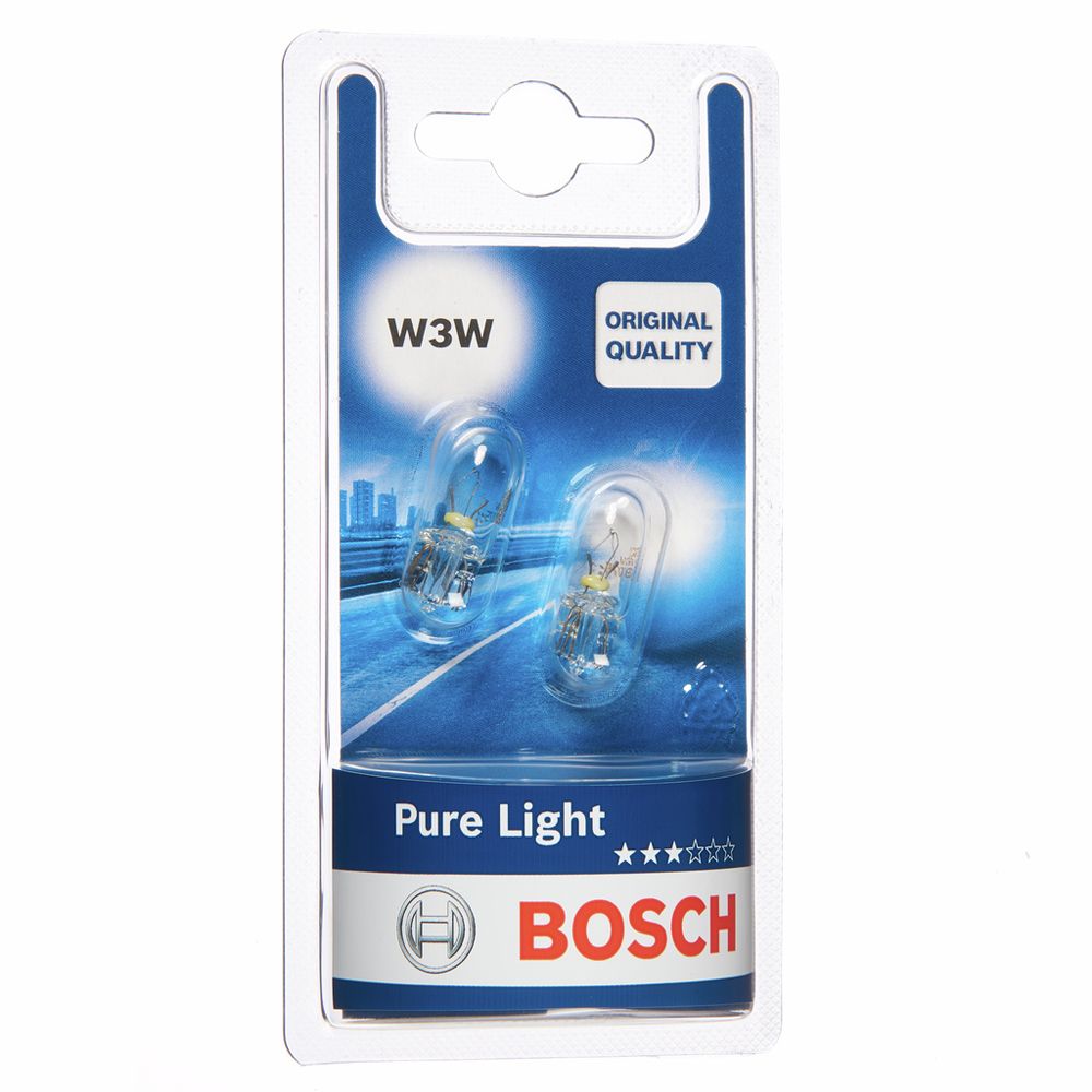 Bosch lasikantapolttimopari 12V 3W W3W (T10)