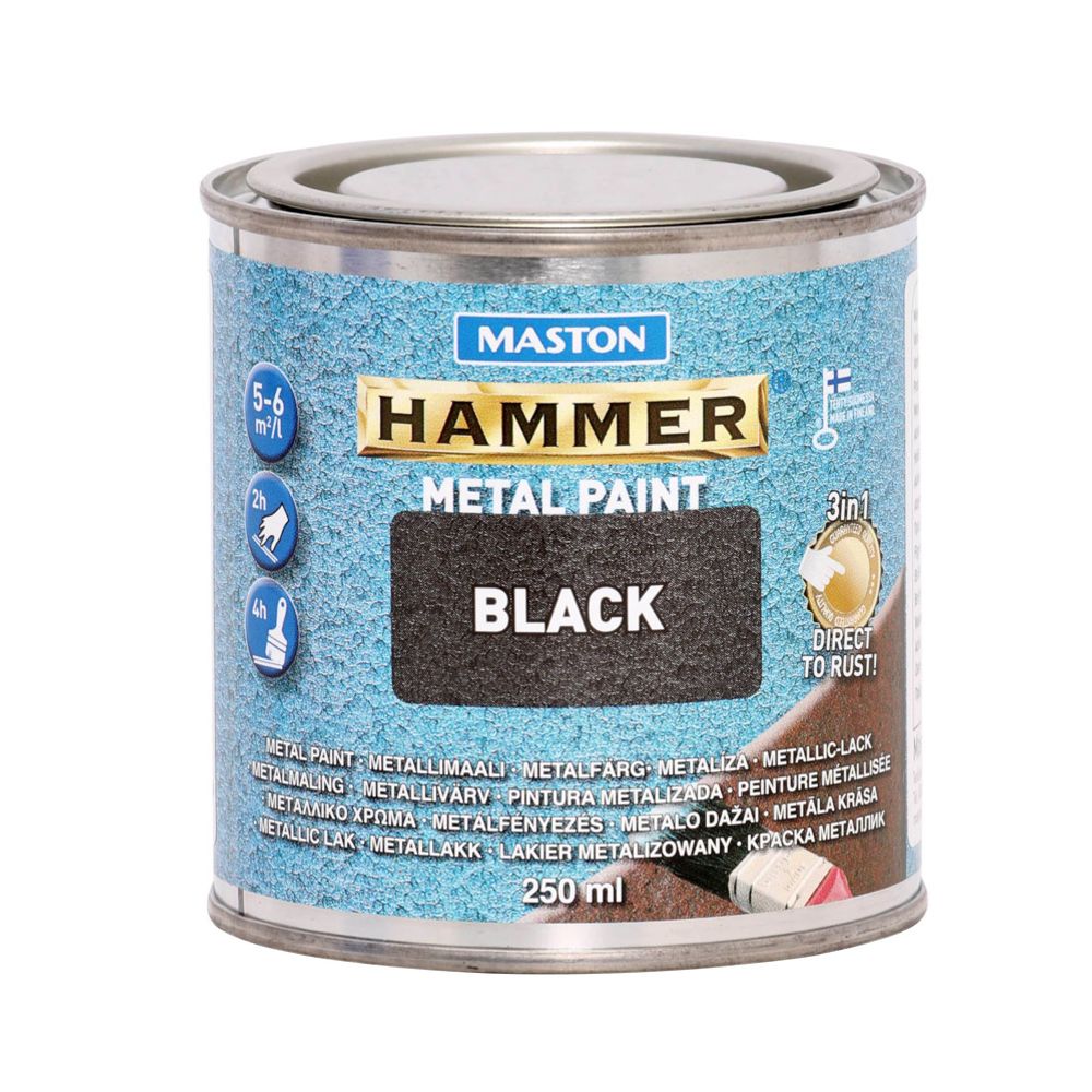 Hammer metallivärv, vasaralakk, must, 250 ml
