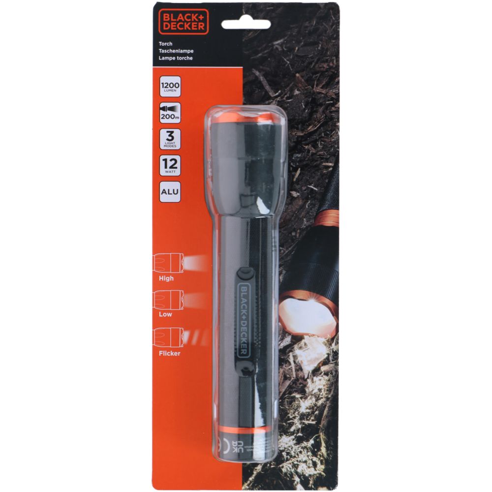 Black+Decker LED ficklampa 1200 lm 200 m 6 x AA