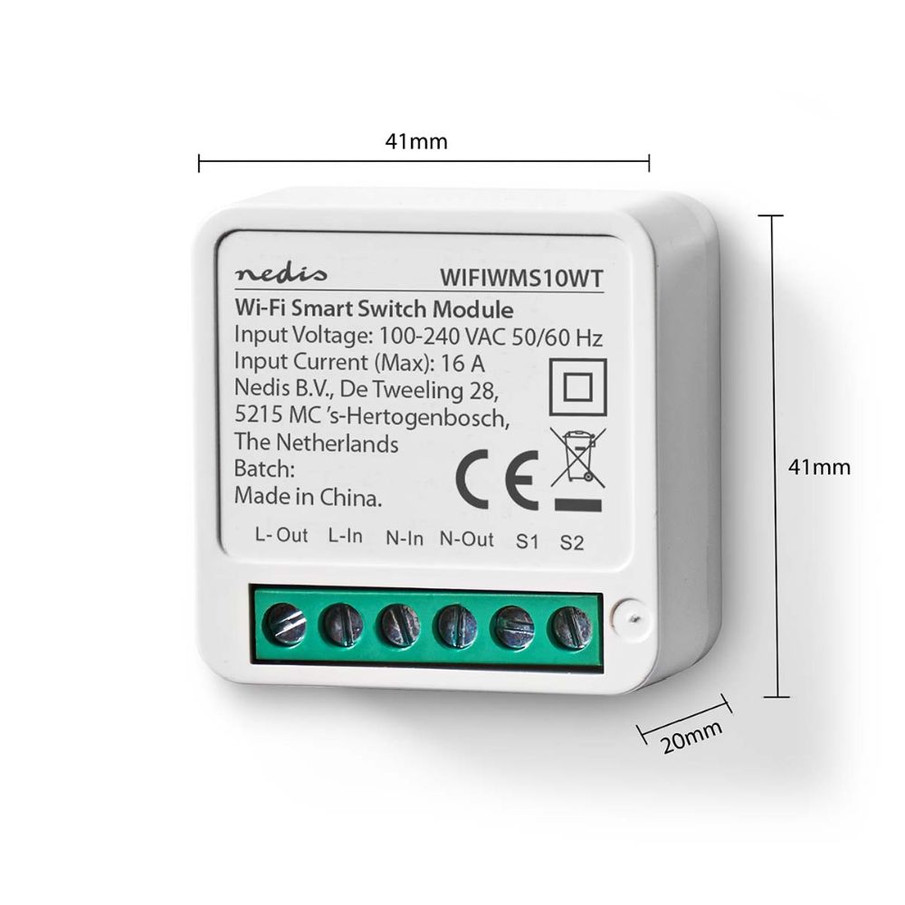 Nedis SmartLife smart strömbrytare Wi-Fi 3680 W