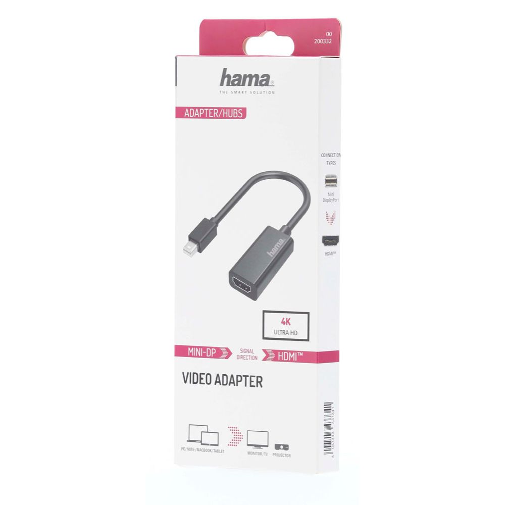 Hama videoadapter, Mini DisplayPort isane - HDMI emane, 4K