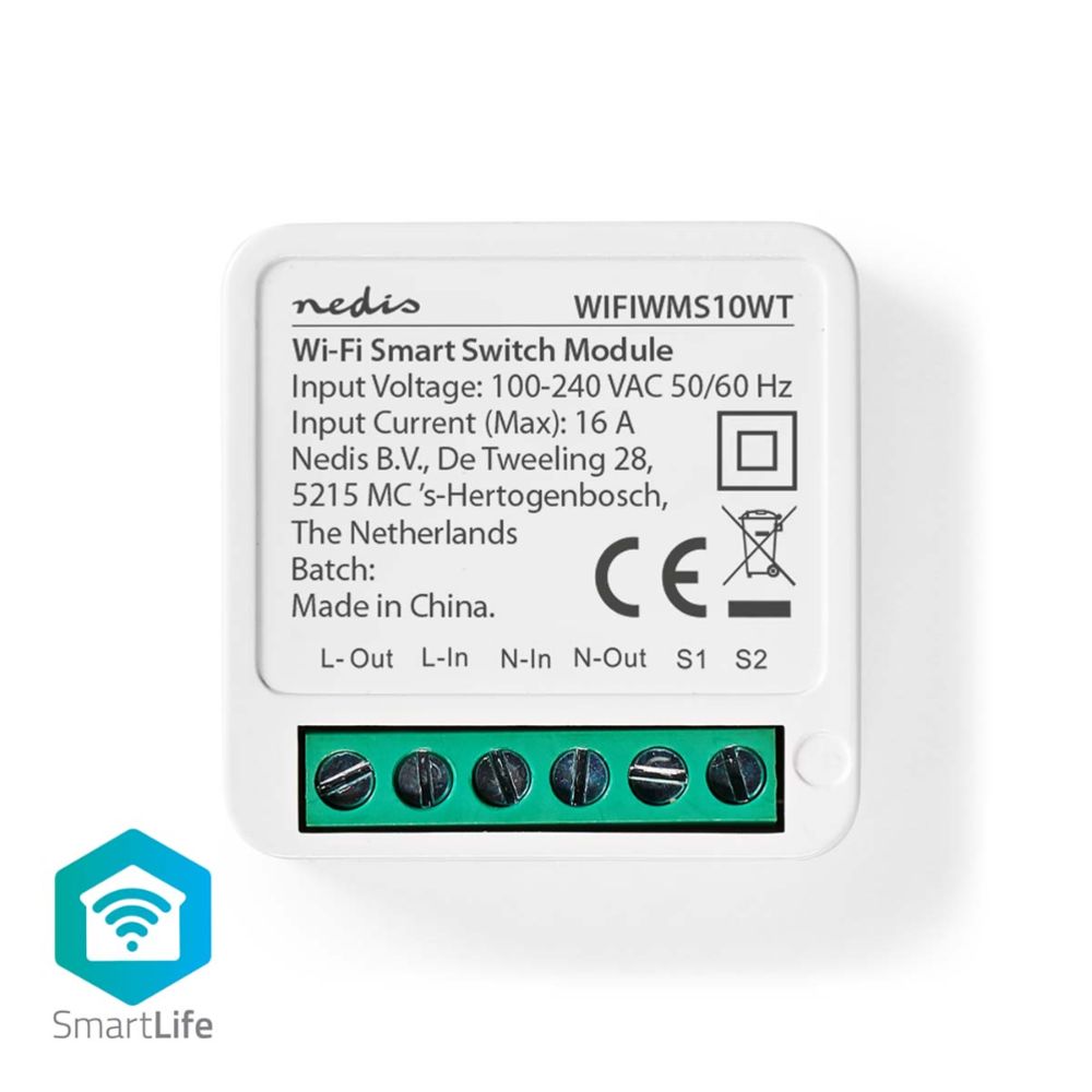 Nedis SmartLife älykäs virtakytkin terminaaliliittimillä Wi-Fi 3680 W
