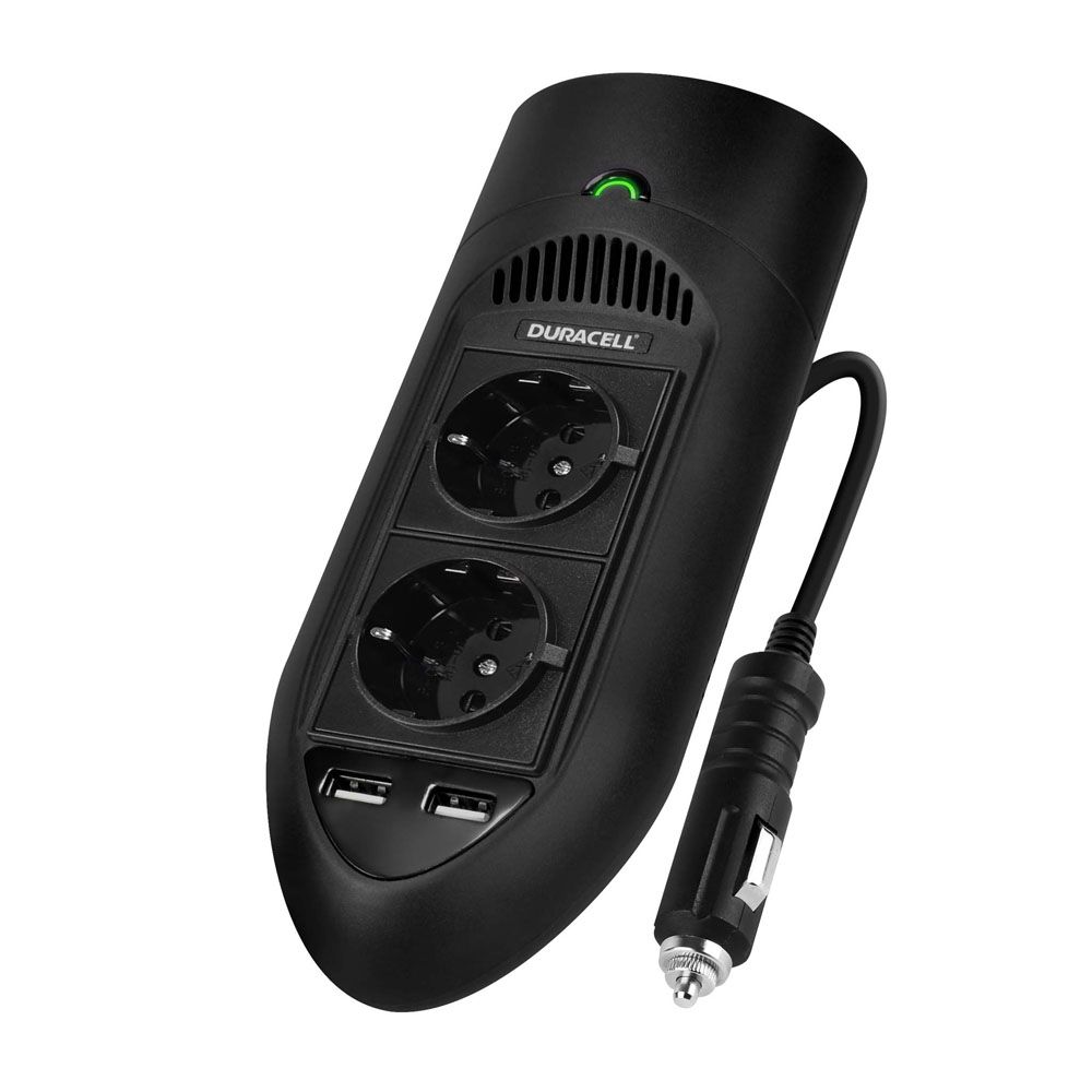 Duracell 175 W invertteri 2 x pistoke 2 x USB 2,4 A