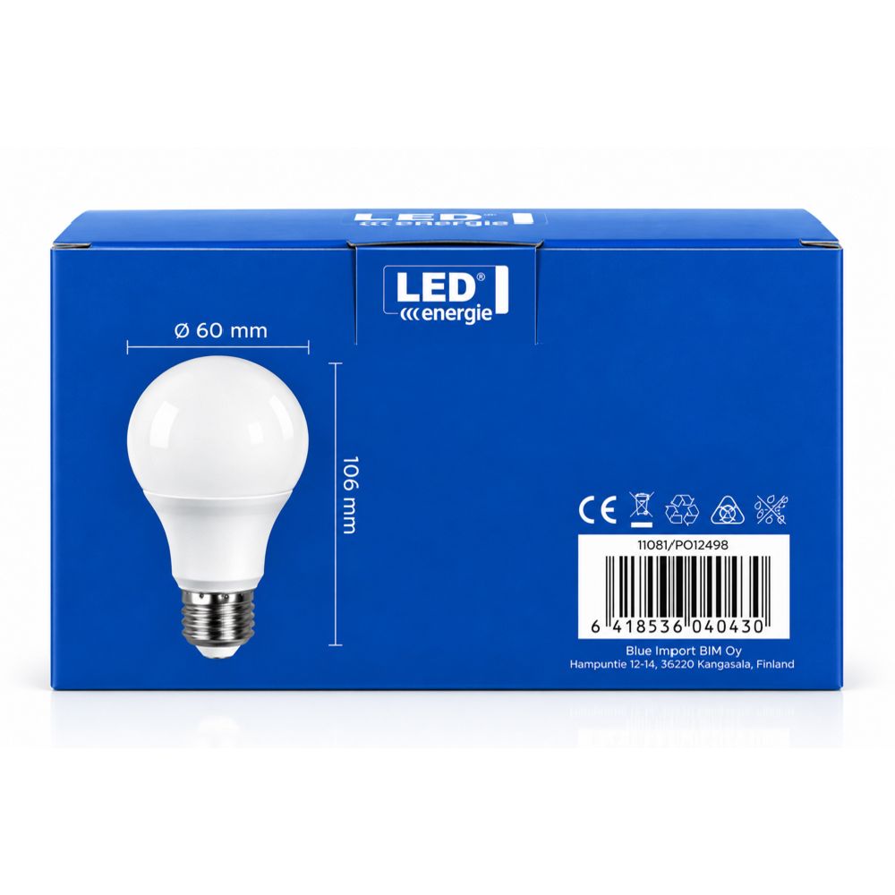 Led Energie LED-lampa E27 A60 12 W 3000 K 1050 lm 3-pack