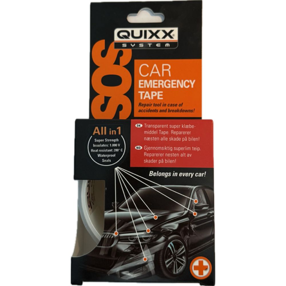 Quixx SOS autoilijan teippi kirkas 50 mm x 11 m