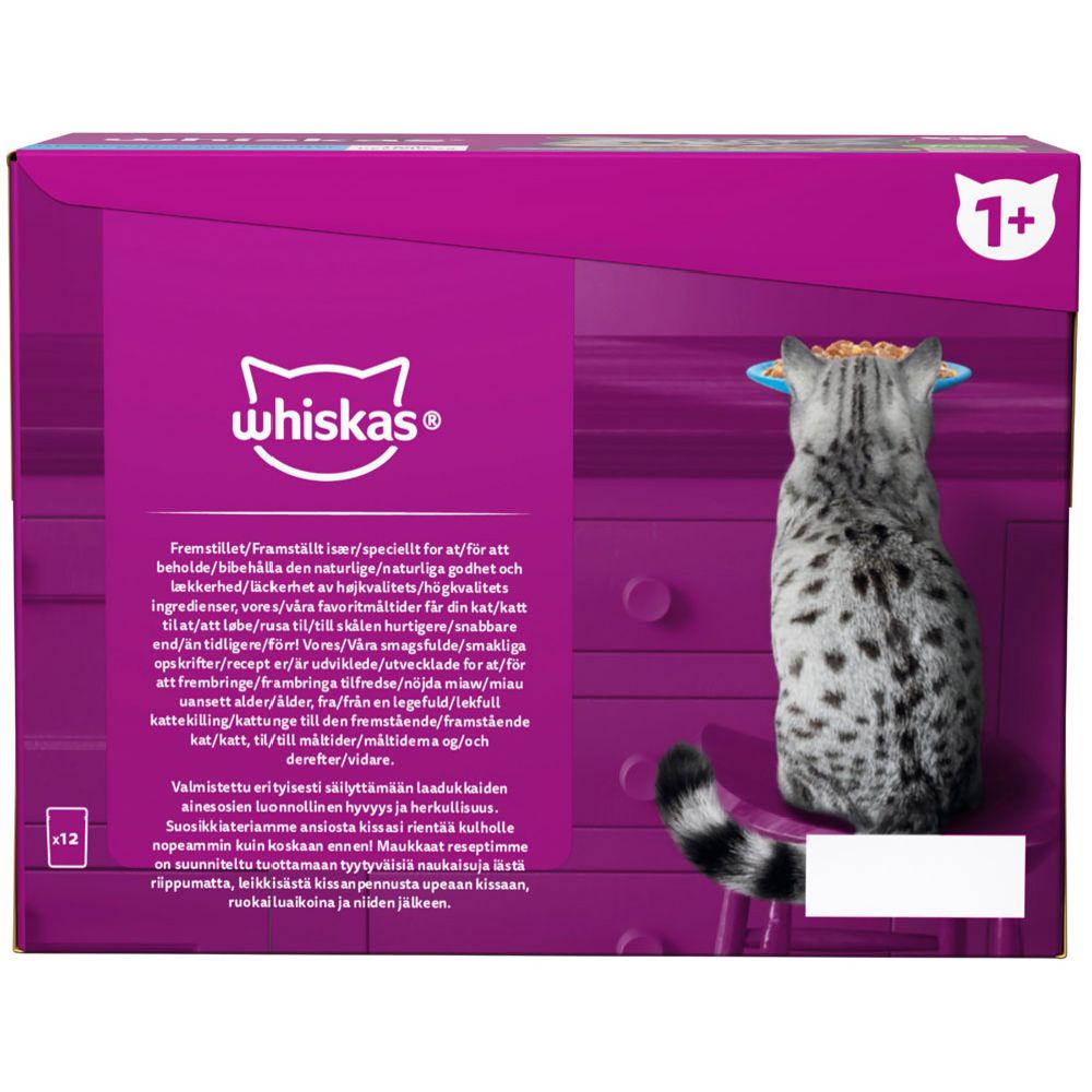 Whiskas 1+ Kalalajitelma hyytelössä 12 x 85 g