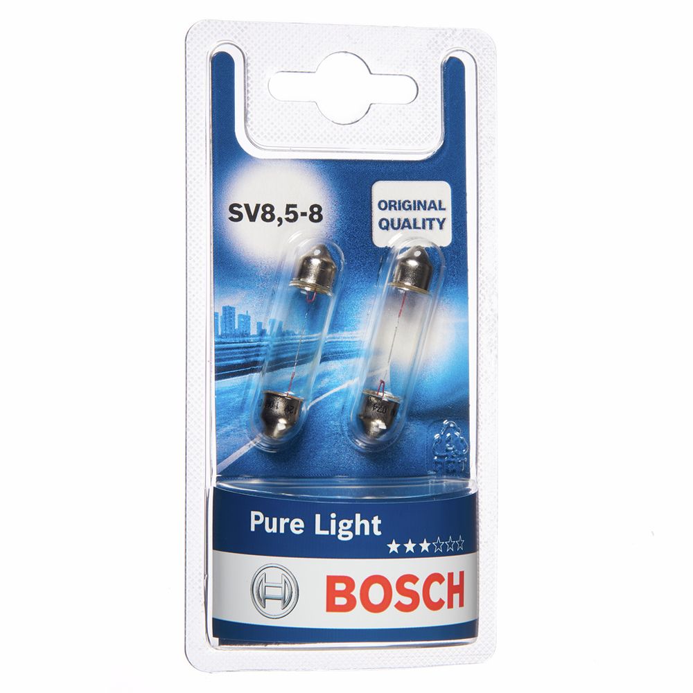 Bosch SV8,5-polttimopari 12V 10W C10W "sukkula" 40 mm