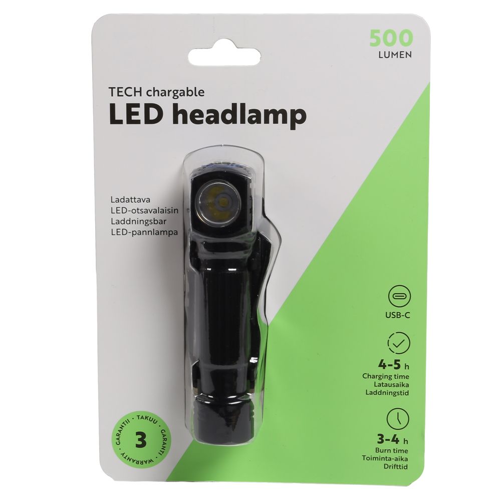MTX Tech LED‑pannlampa 500 lm med magnet laddningsbar
