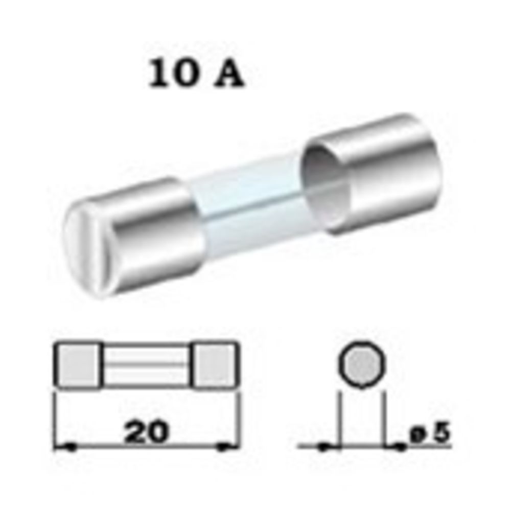 Klaaskaitse 10 A 5 x 20 mm 5 tk 12/24 V