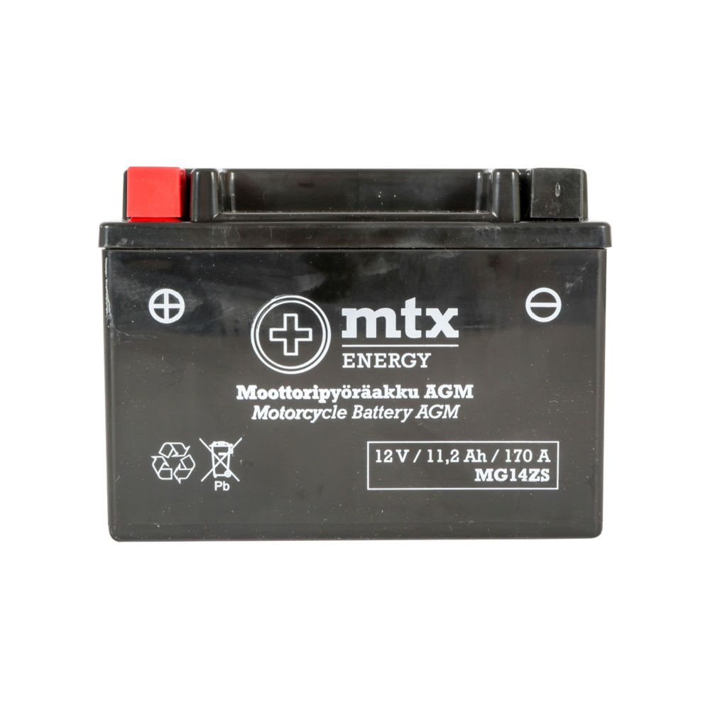 MTX Energy mootorratta AGM-aku, 12 V, 11,2 Ah, "MG14ZS" (P 150 x L 87 x K 110 mm)