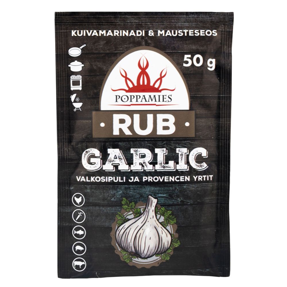 Poppamies Rub Garlic maitseainesegu, 50 g