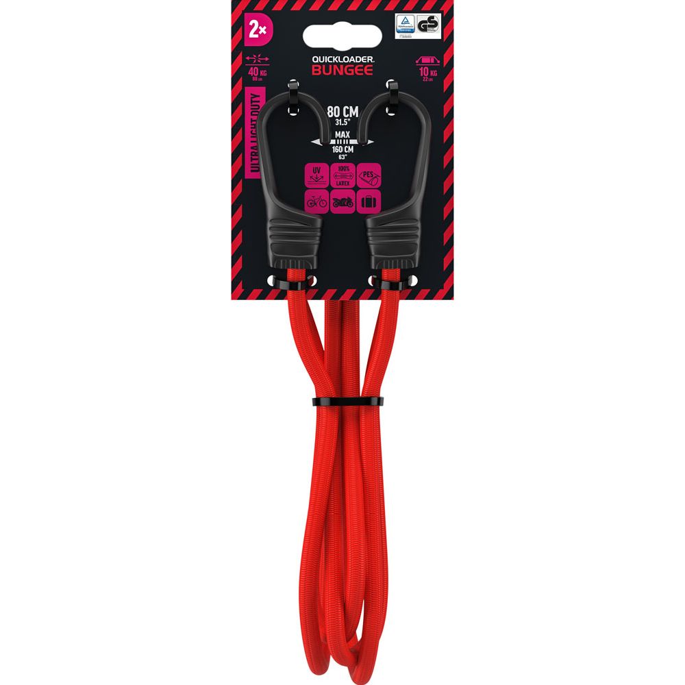 Quickloader bagagestroppar, 80 cm X 8 mm 2 st.