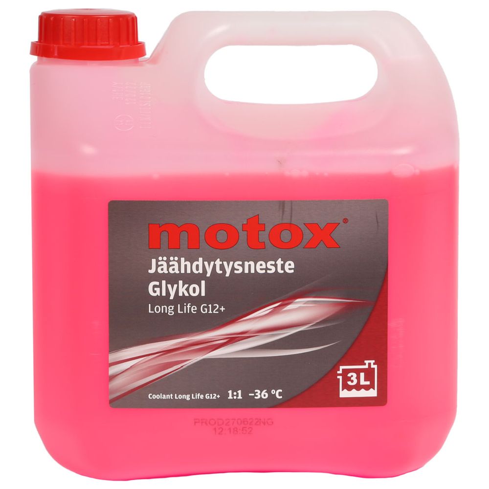 Motox Long life G12+ punane jahutusvedelik, 100%, 3 l