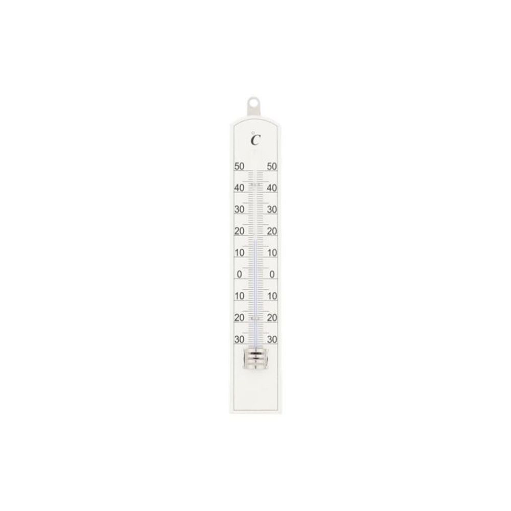 Tarmo termometer för inom- och utomhusbruk 20 cm bokträ vit