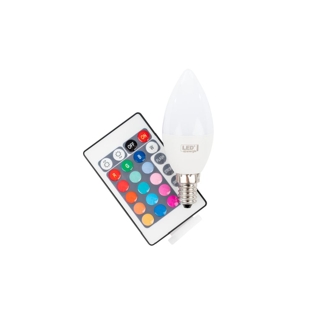 LED RGB+W kronljuslampa med fjärrkontroll E14 4,5 W 2700 K 250 lm