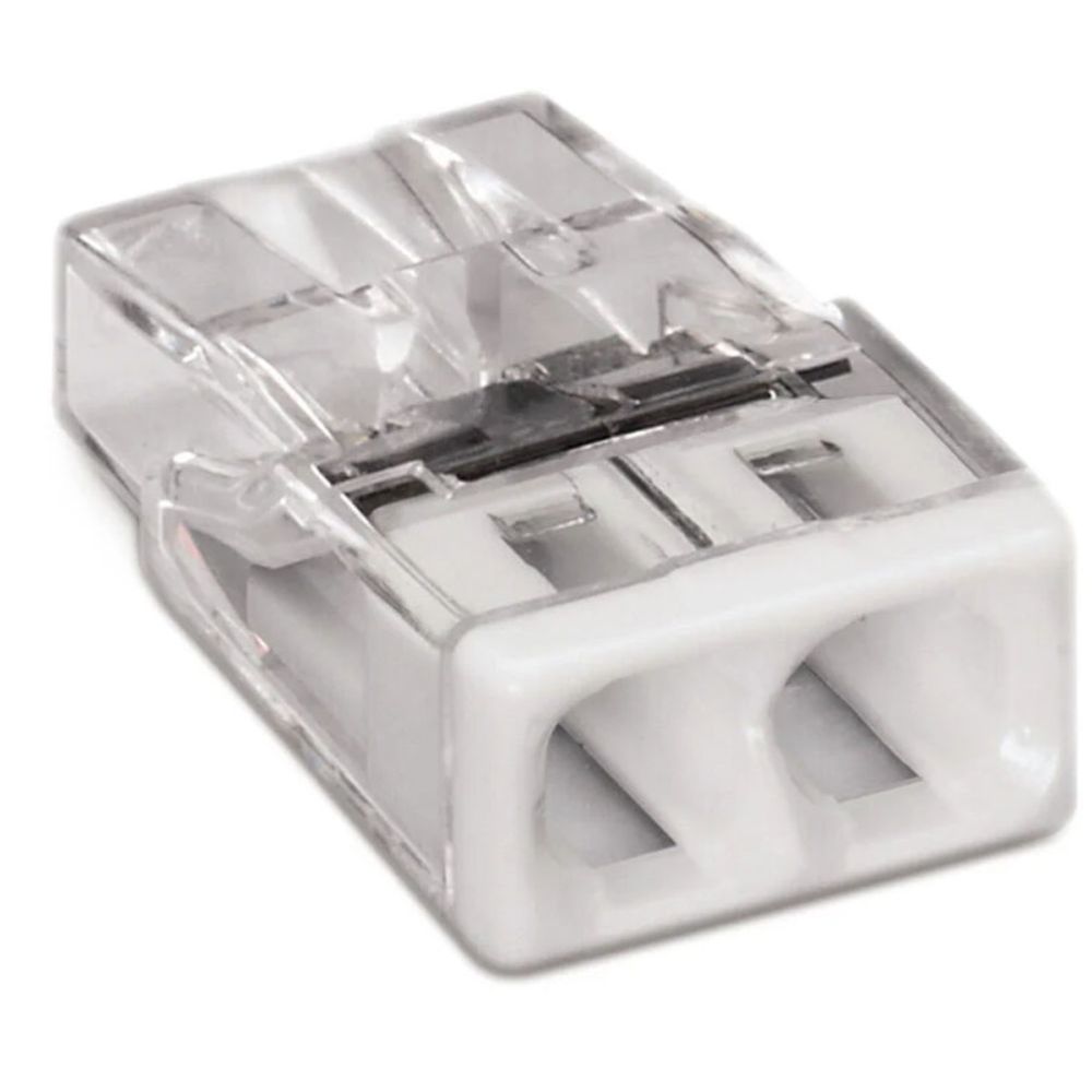 Wago 2-kontaktiline pistik, 0,5—2,5 mm², valge, 40 tk