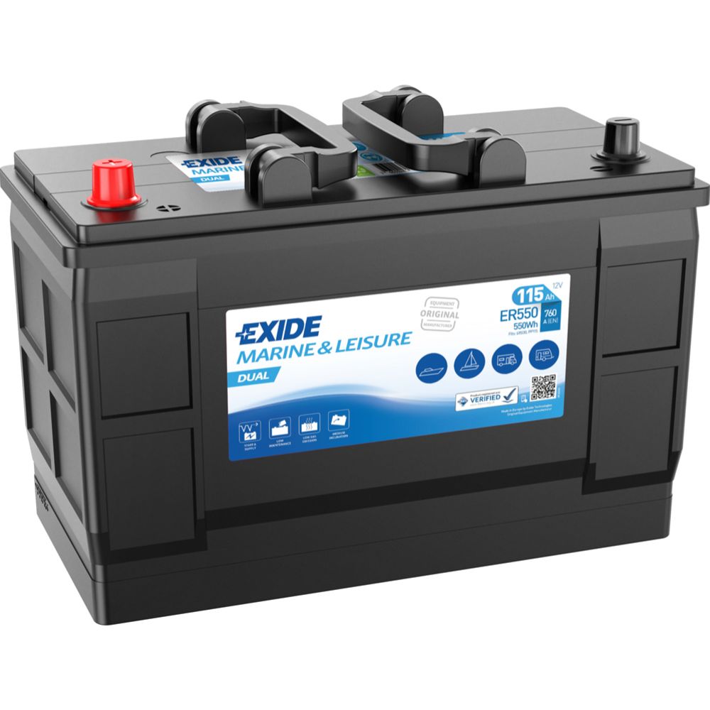 Exide Dual ER550 115 Ah / 760 A akku P350 x L175 x K225 +-