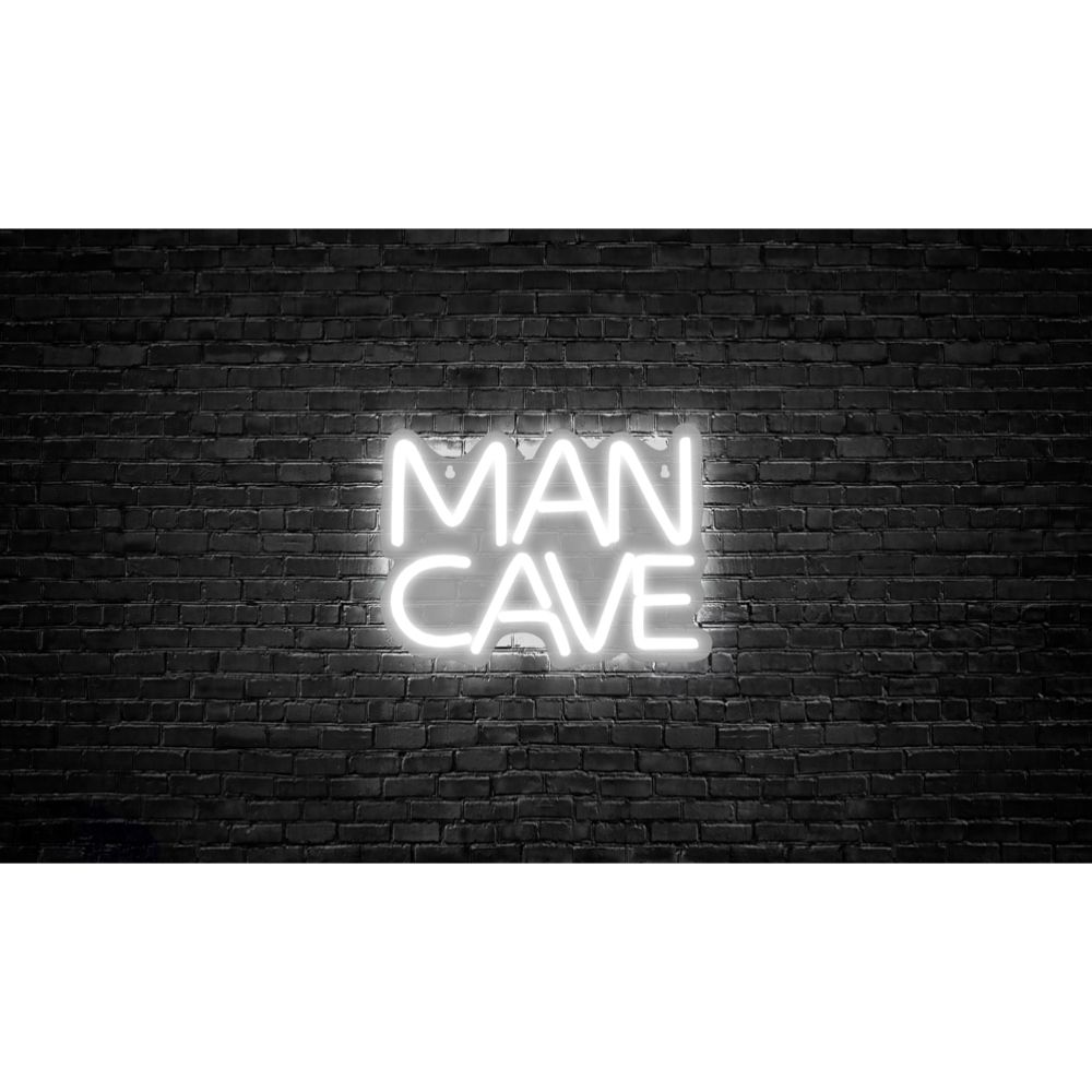 Berg Neonskylt ''Man Cave'' 26 x 16 cm vit