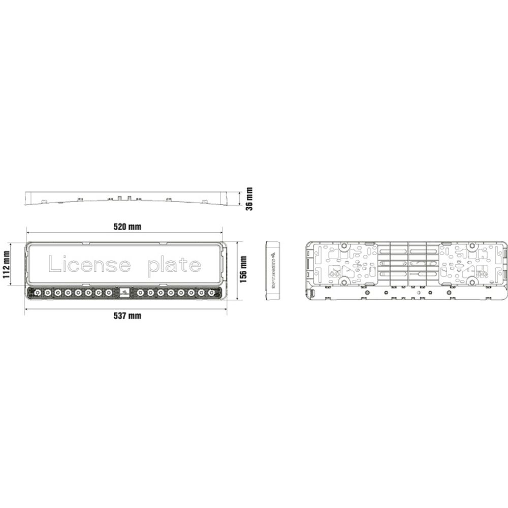 Optibeam E-BAR EL Twin lisatuli integreeritud numbrimärgihoidjaga Ref.40