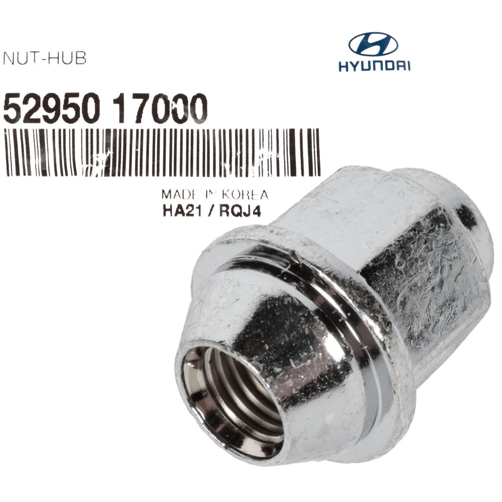 Kupumutteri Hyundai/Kia koko kromattu (M12x1,5/SW21/H33 / Suorakartio) alkuperäinen