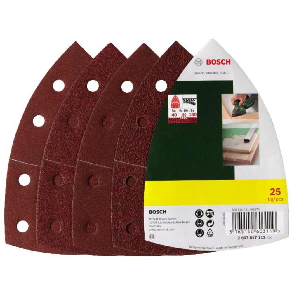 Bosch lihvpaberite komplekt multi 102x62 mm K40-K180, 25 tk
