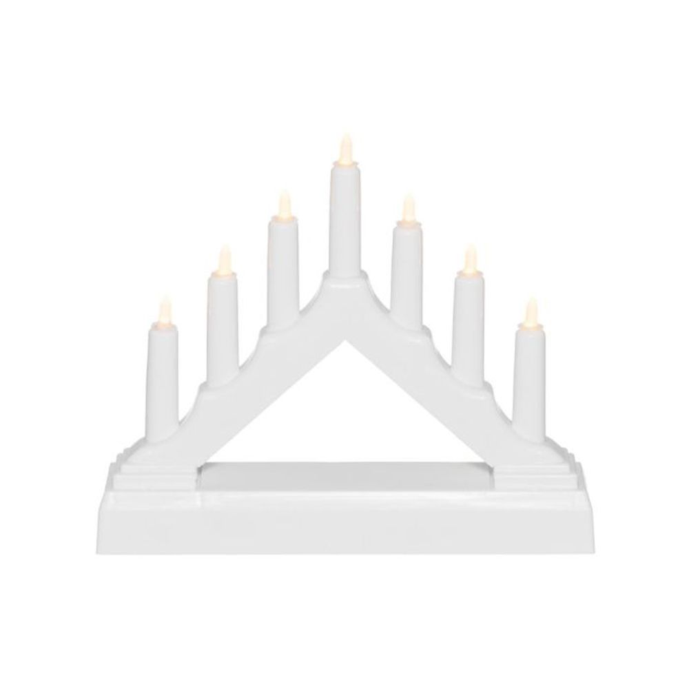 Finnlumor 7-armad LED-ljusstake mini 13 cm vit