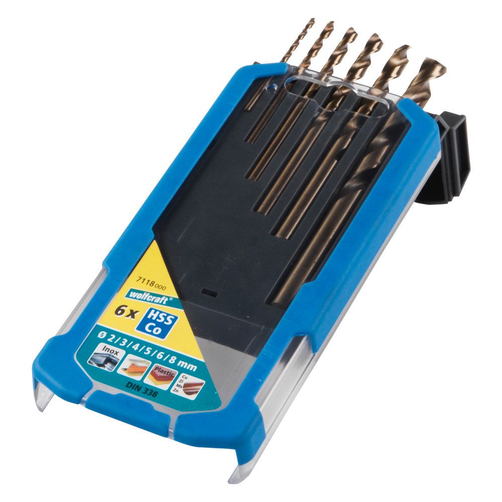 Wolfcraft® Cobalt metallborrsats 2,0–8,0 mm 6 delar