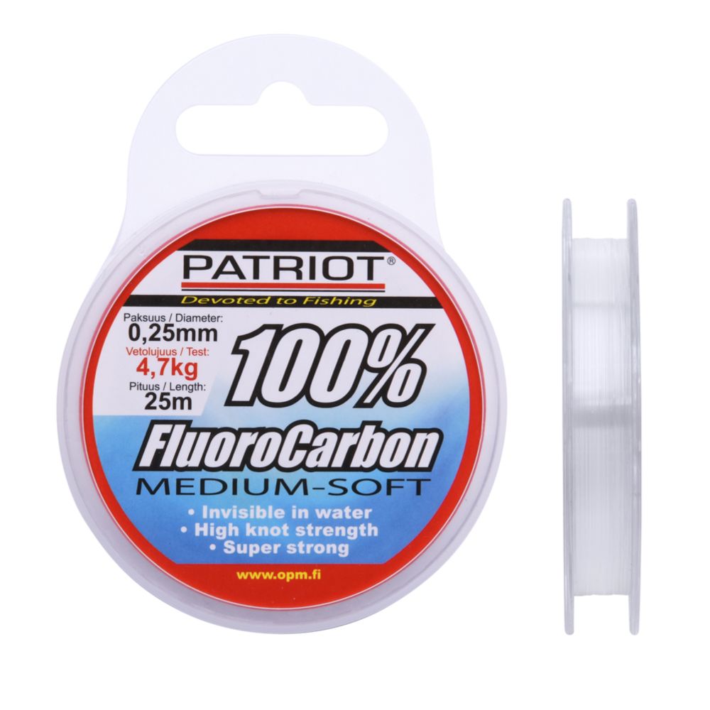 Patriot Medium-Soft 100 % Fluorocarbon 25 m 0,49 mm 15,2 kg