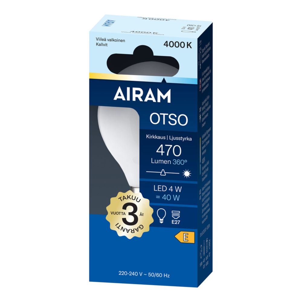 Airam Otso LED-pienkupulamppu P45 E27 4 W 470lm 4000K