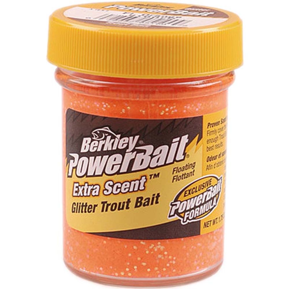 Berkley PowerBait Glitter Trout syöttitahna Fluo Orange valkosipuli 50 g