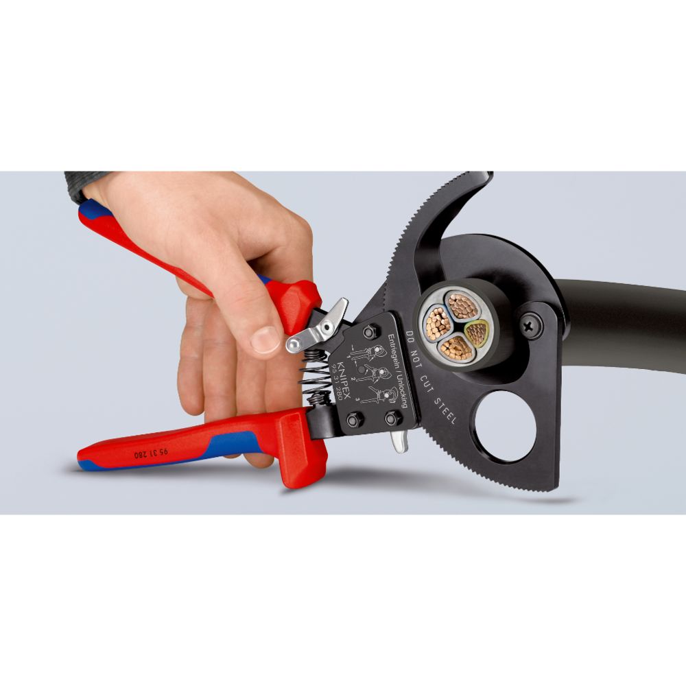 Knipex® 95 31 250 kabelsax med spärr 250 mm max 32 mm Cu+Al