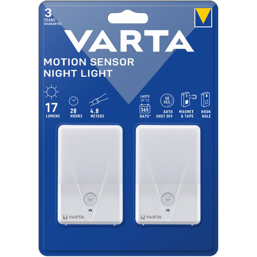 VARTA nattlampa med rörelsevakt 2 st.
