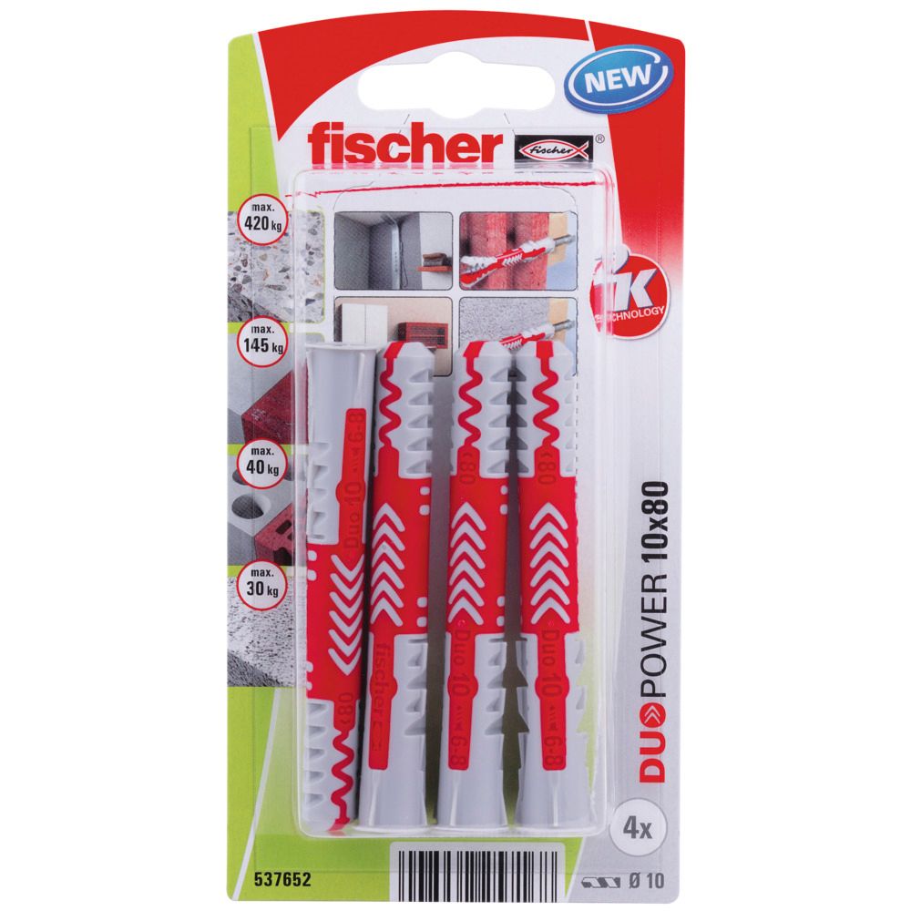 Fischer DuoPower universalplugg 10 x 80 mm 4 st.