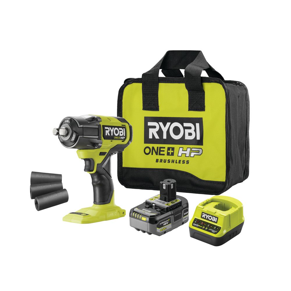Ryobi ONE+ HP batteridriven mutterdragarsats RIW18X-1X40SM (4,0 Ah)