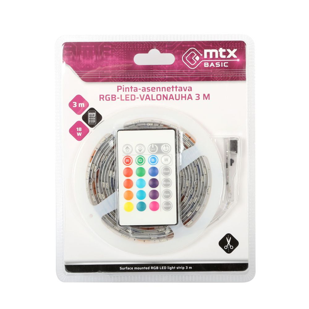 MTX Basic RGB LED-valgusriba, 6 W/m, 3 m, IP65/IP20