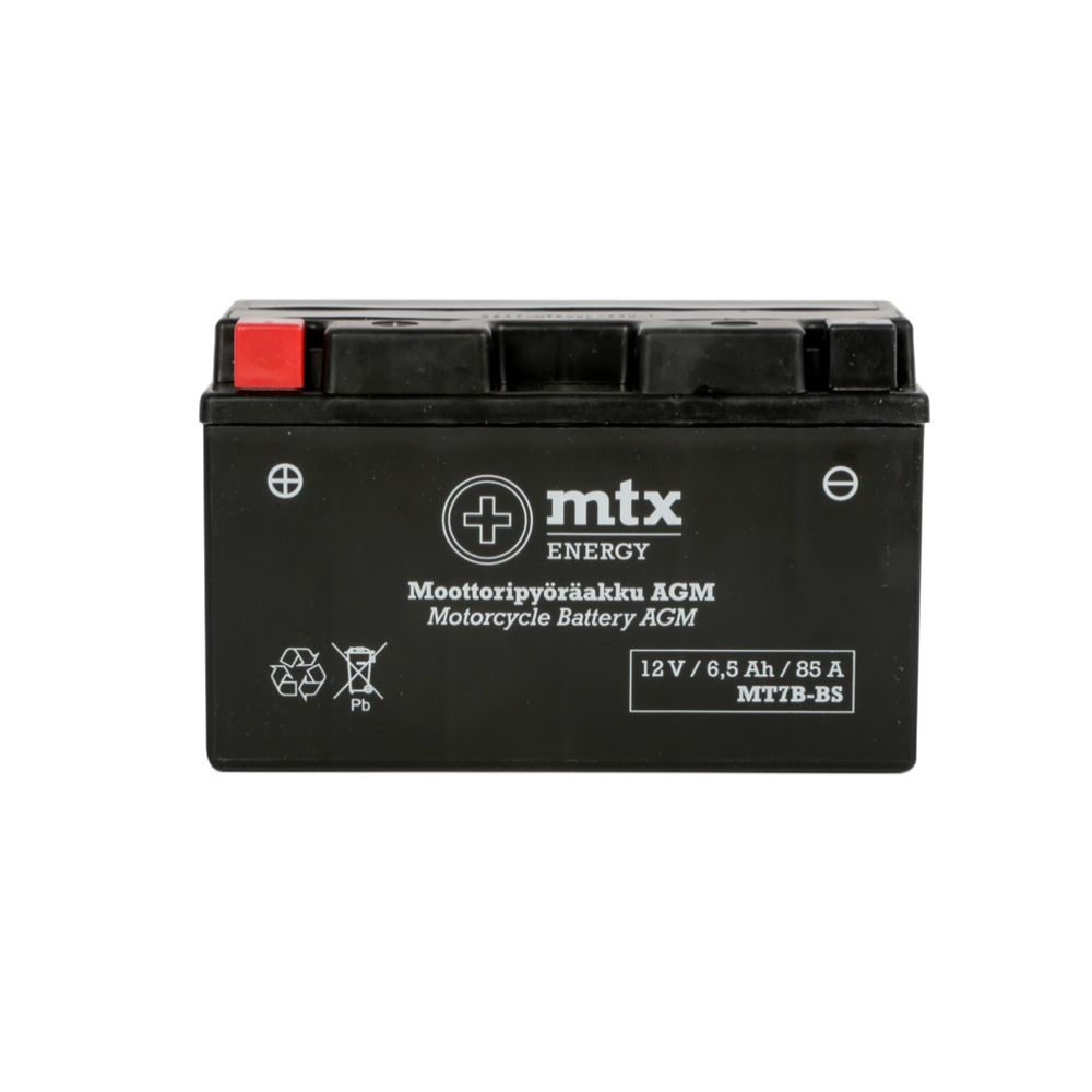 MTX Energy AGM-batteri 12 V 6,5 Ah "MT7B-BS" (150 x 66 x 93 mm)