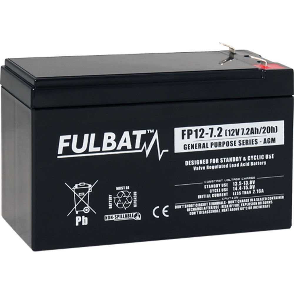 Fulbat AGM-batteri 12 V 7,2 Ah