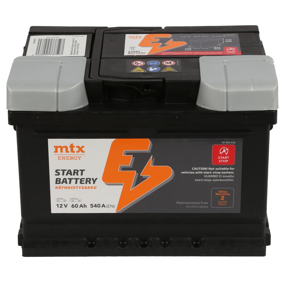 MTX Energy käivitusaku, 60 Ah / 540 A, P 242 x L 175 x K 175, -+
